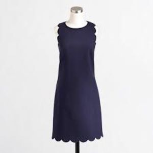 J. Crew Scalloped Dress Navy